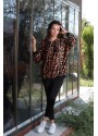 KAPÜŞONLU LEOPAR DESENLİ SWEAT